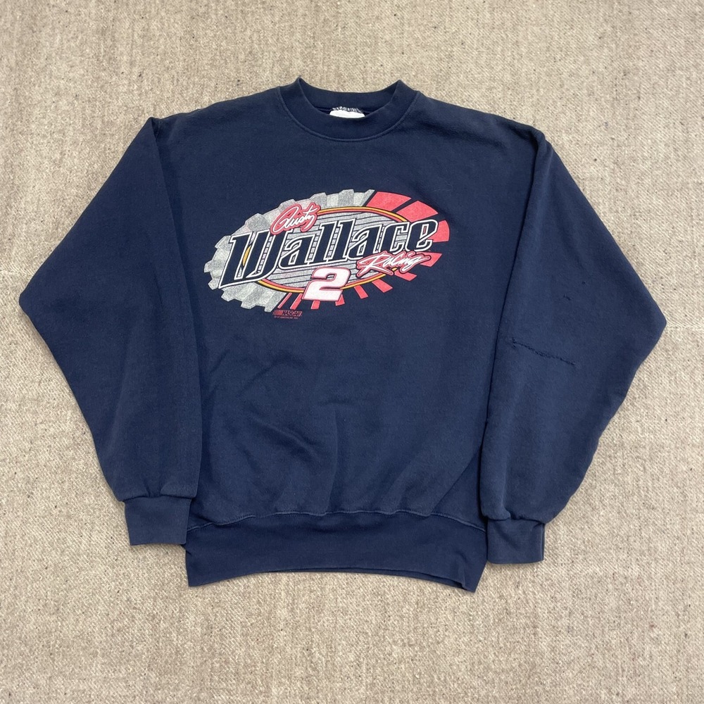 Vintage Rusty Wallace‎ Racing Sweatshirt Mens XL Blue 1990s Chase Authentics